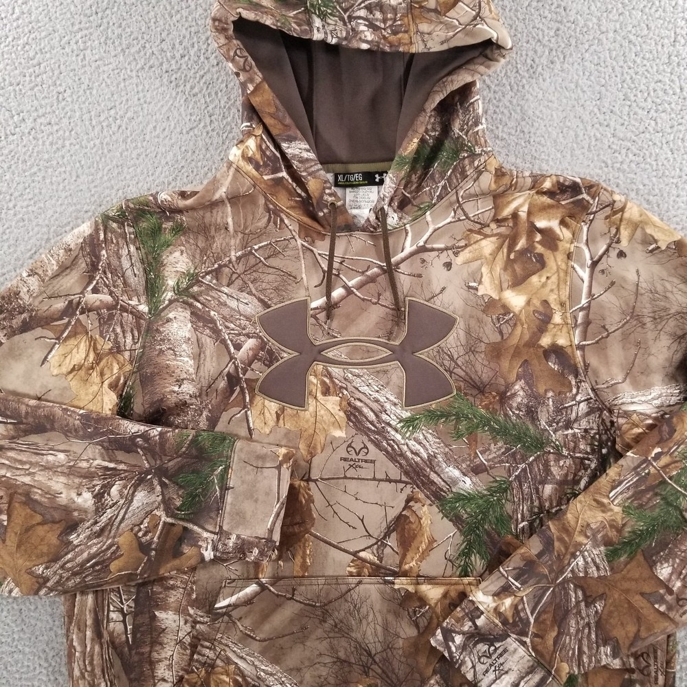 Under Armour Hoodie XL ReatTree Xtra Camo ColdGear Loose Fit Pullover Sweatshirt